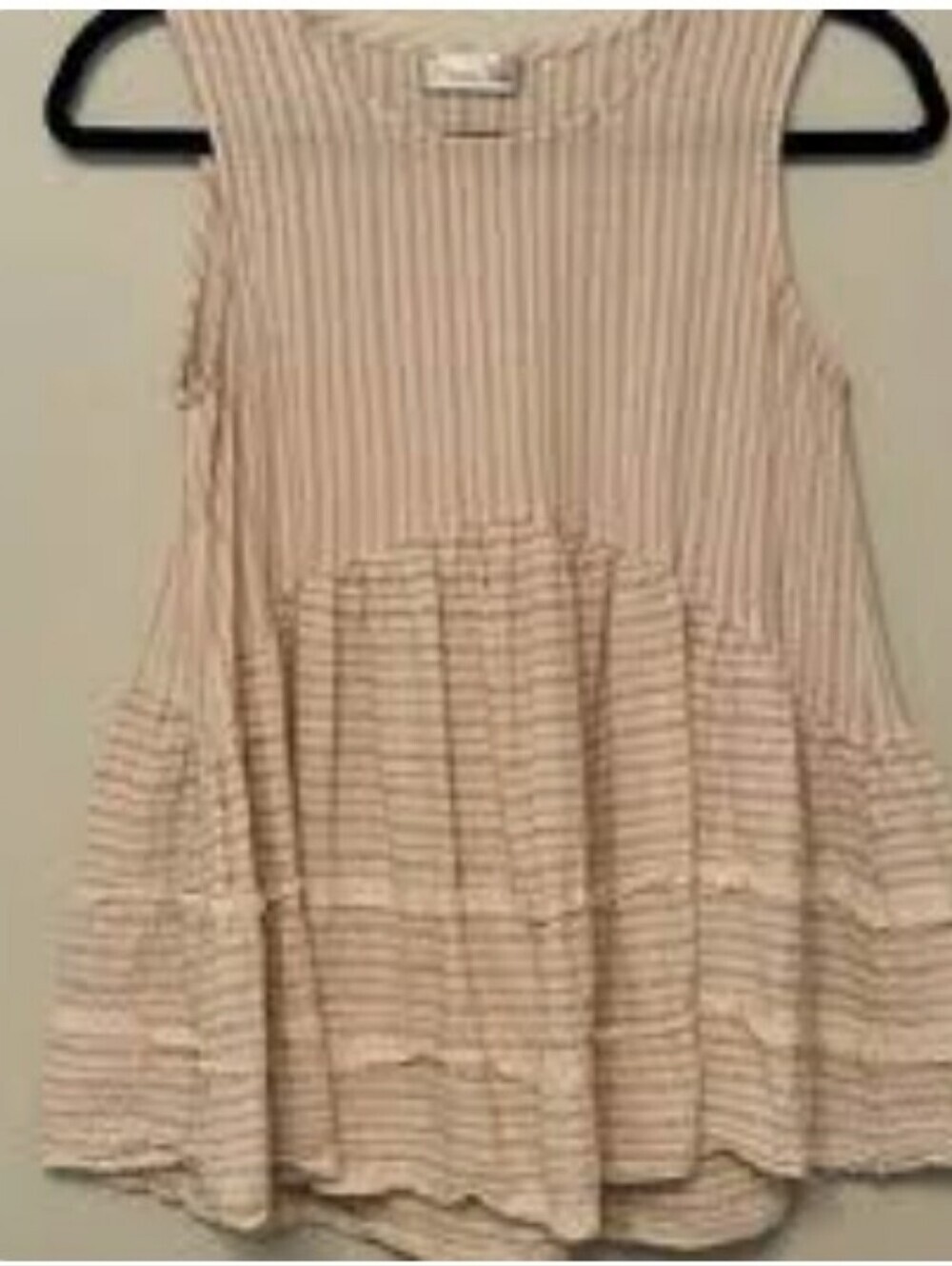 Paisley Vine Cream Sleeveless Tiered Ruffle Tank